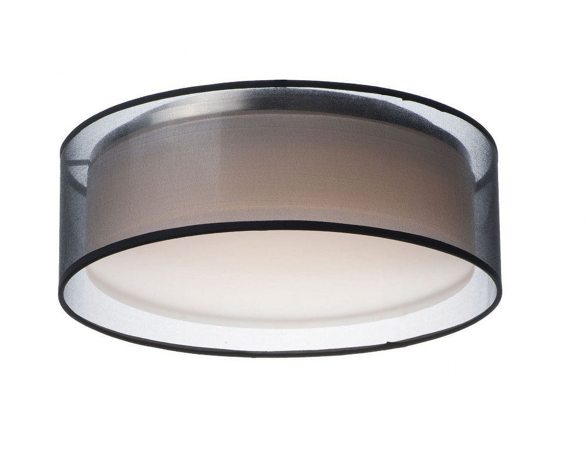 Prime 16" Black Organza LED Drum Flush Mount Ceiling Light