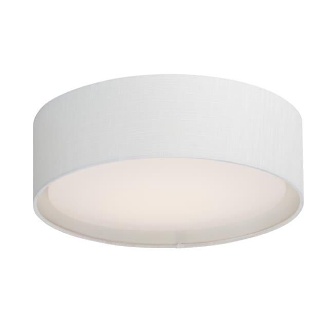 20" White Linen LED Drum Flush Mount Ceiling Light