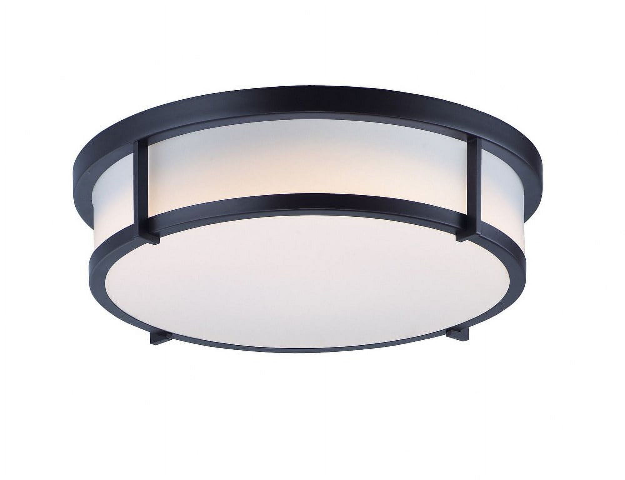 Rogue 17" Black Flush Mount Ceiling Light with White Polycarbonate Shade