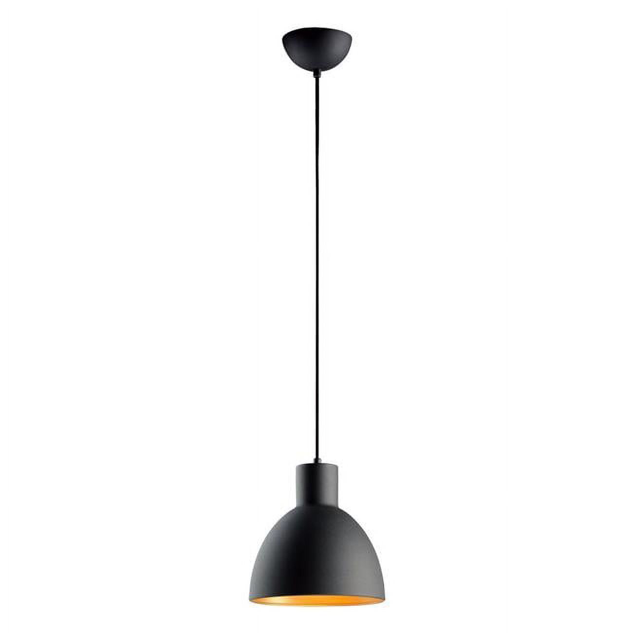 Cora 8.75" Industrial Black & Gold Pendant Light