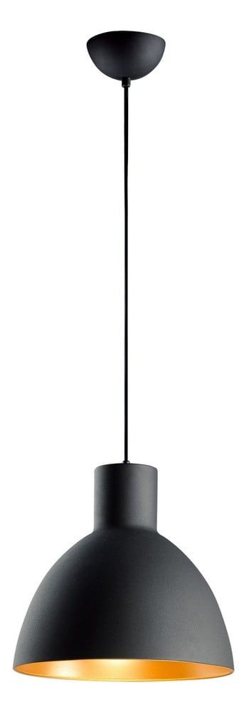 Cora Black and Gold Modern Pendant Light with Bowl Shade
