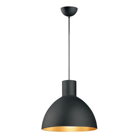 Elegant Cora Adjustable Bowl Pendant Light in Black and Gold
