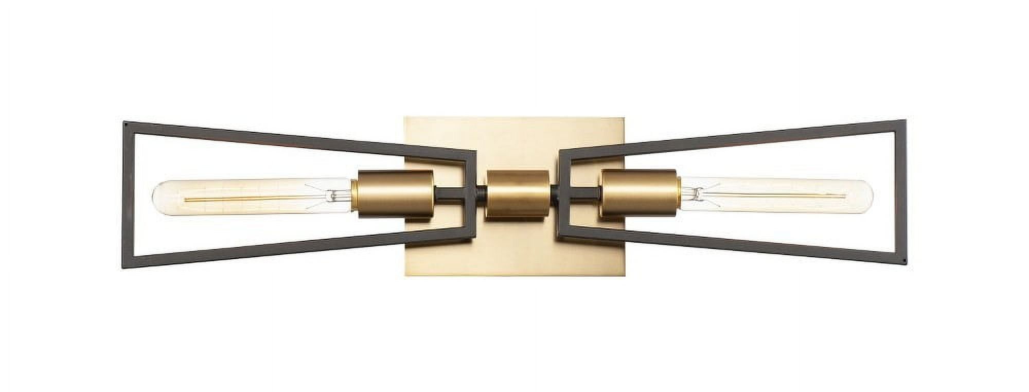 Elegant 2-Light Dimmable Sconce in Black and Satin Brass