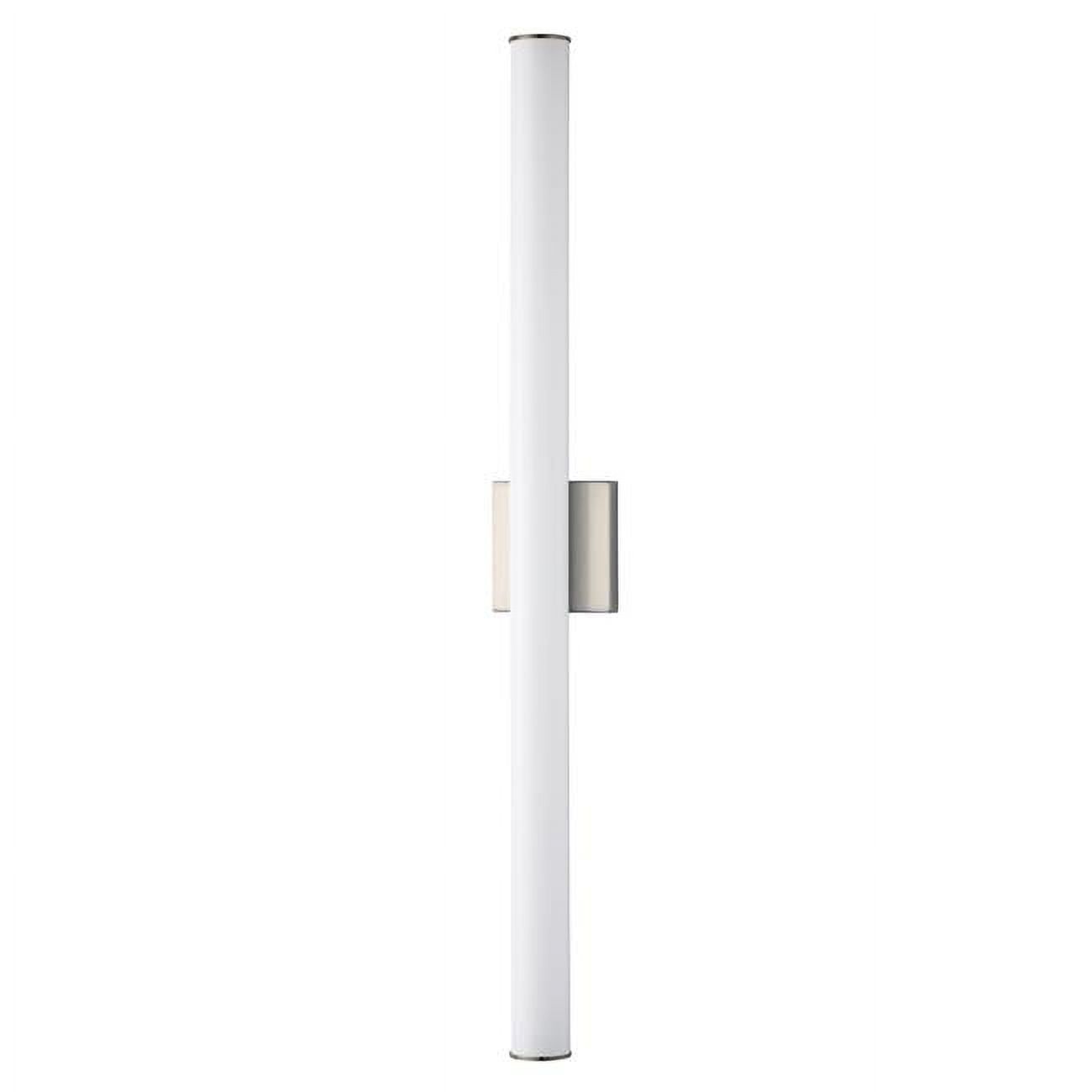 Sleek 36" Satin Nickel Cylinder LED Vanity Wall Light