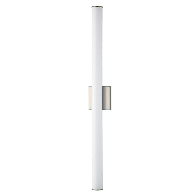 Sleek 36" Satin Nickel Cylinder LED Vanity Wall Light