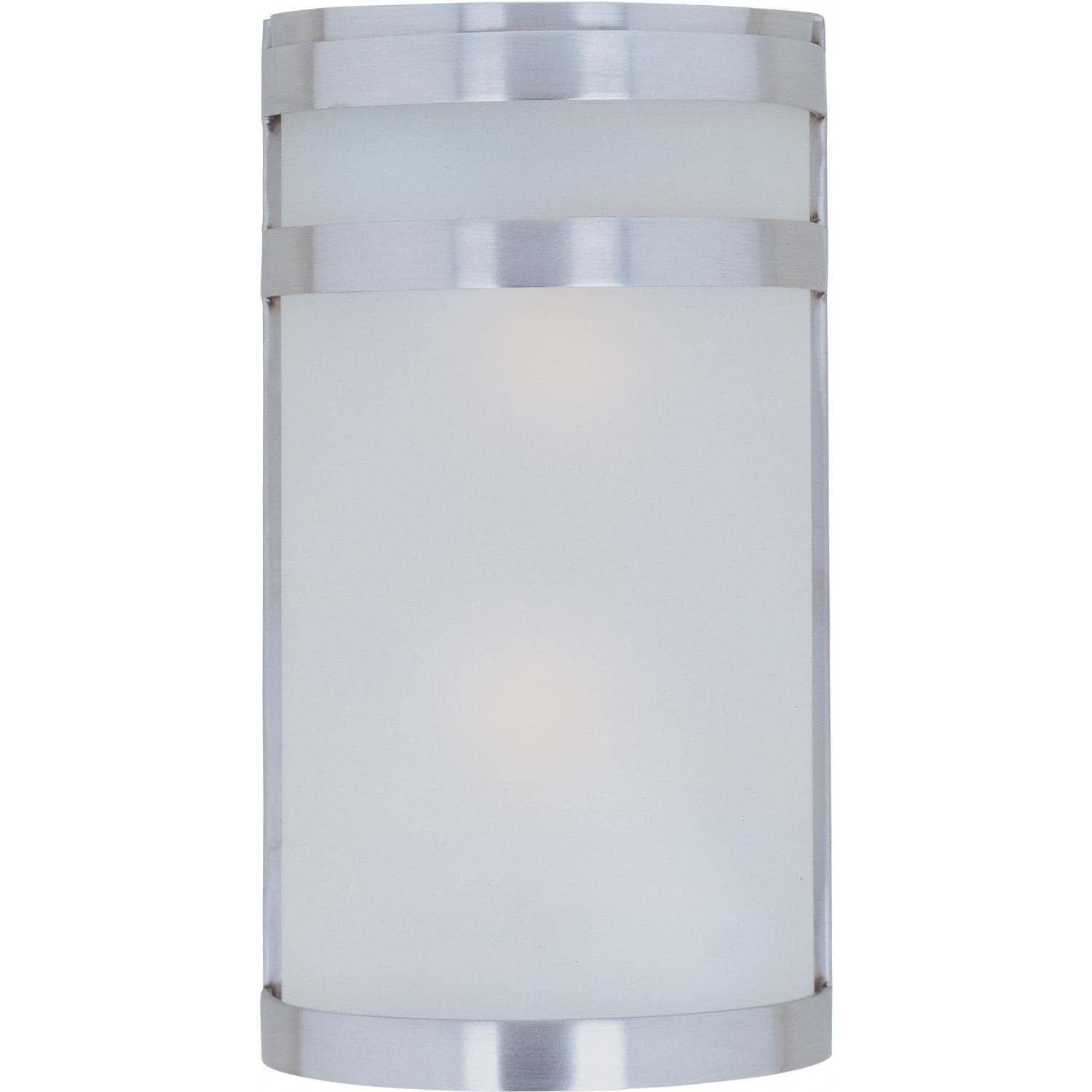 Maxim Arc 12-Inch Stainless Steel Outdoor Wall Light with Frosted Glass