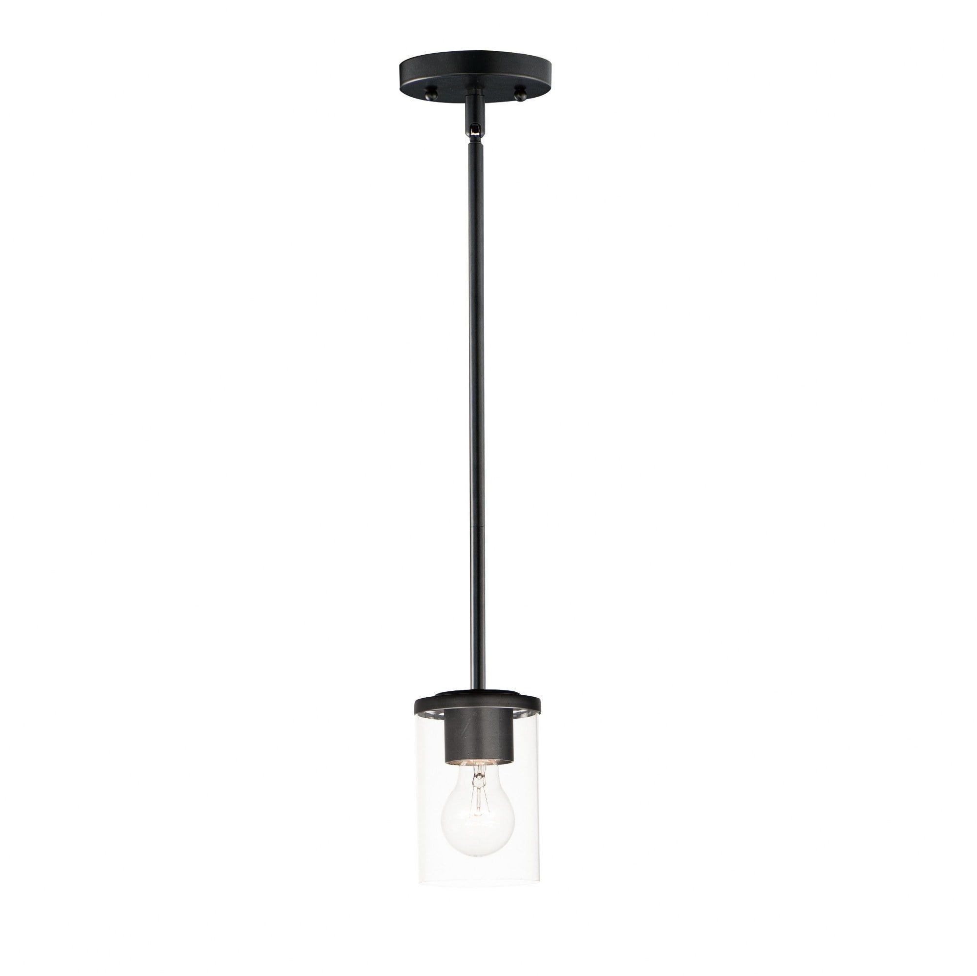 Black Mini Pendant Light with Clear Glass Shade
