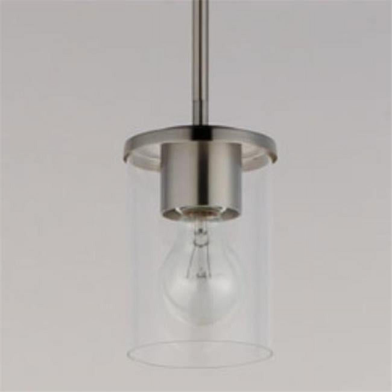 Corona Satin Nickel 5'' Mini Pendant with Glass Shade