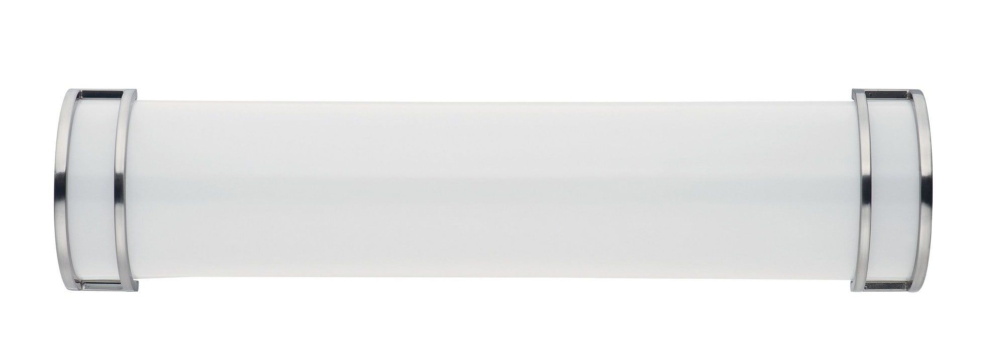 Satin Nickel LED Bath Vanity Wall Sconce with White Acrylic Shade