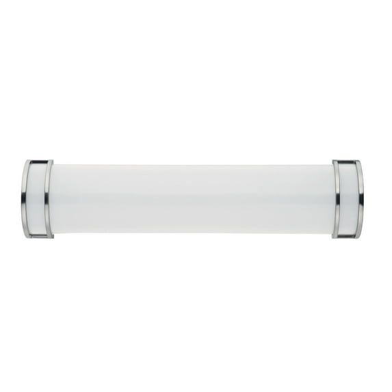 Satin Nickel LED Bath Vanity Wall Sconce with White Acrylic Shade