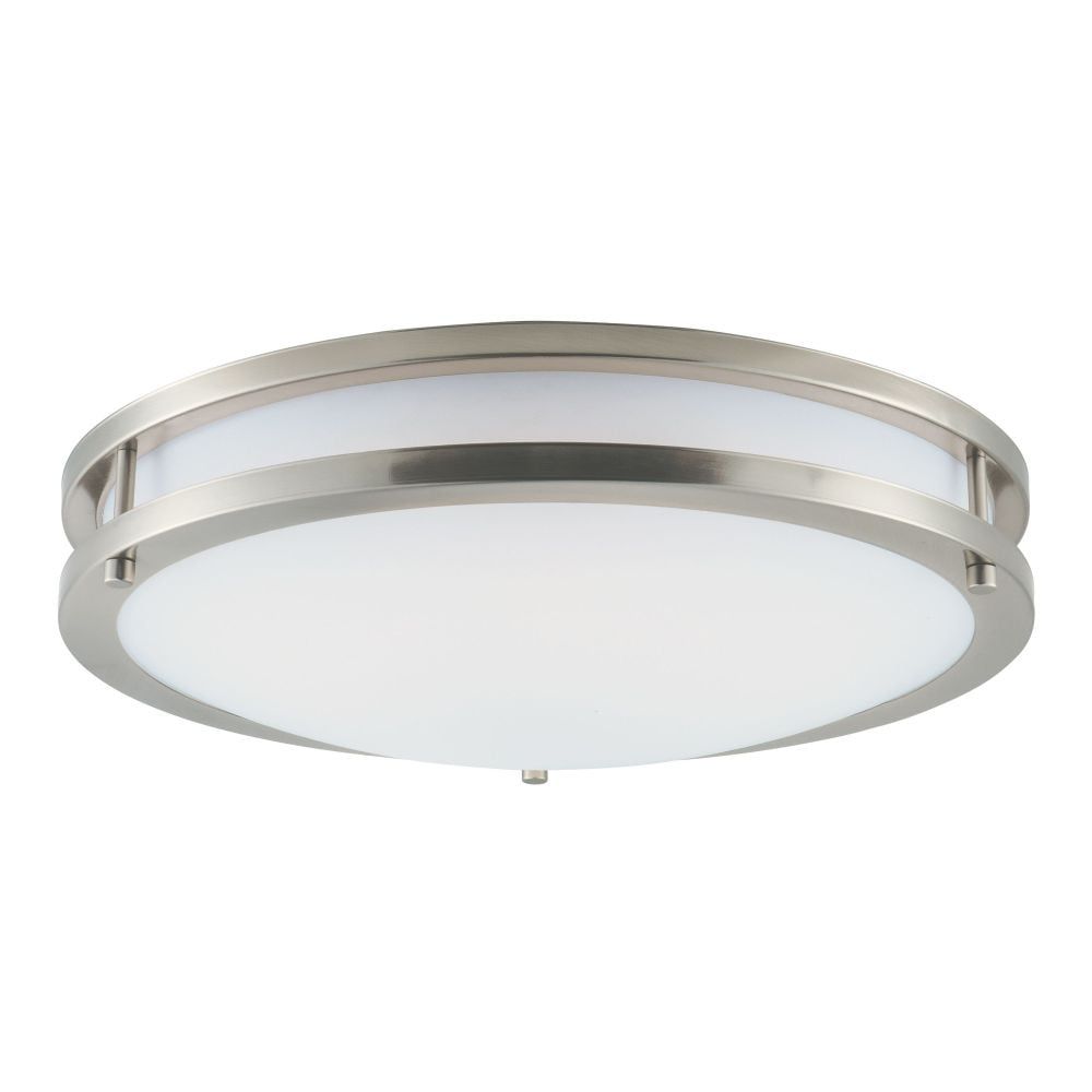 Satin Nickel 16-Inch LED Flush Mount Ceiling Light