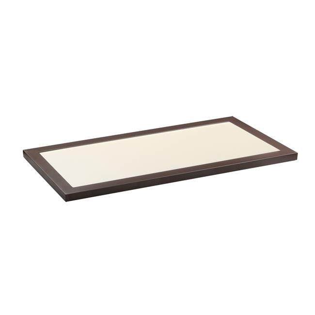 Bronze 23.5 Inch LED Flush Mount with White Glass Shade