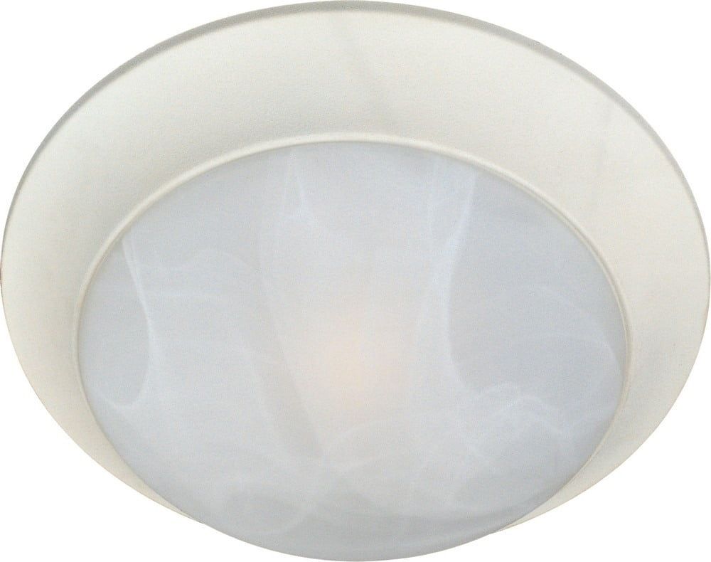 Essentials Textured White 3-Light Marble Glass Flush Mount