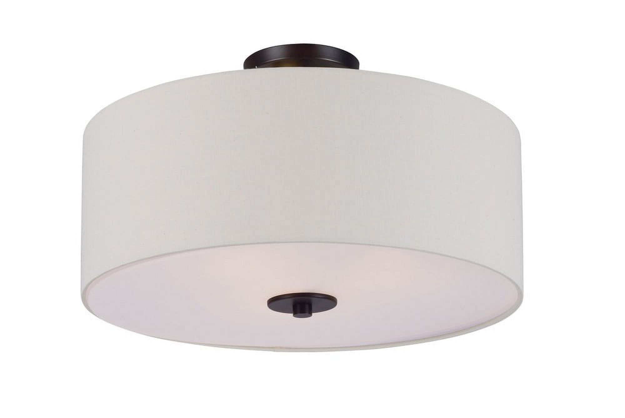 Oil Rubbed Bronze Drum Shade Semi-Flush Mount Light