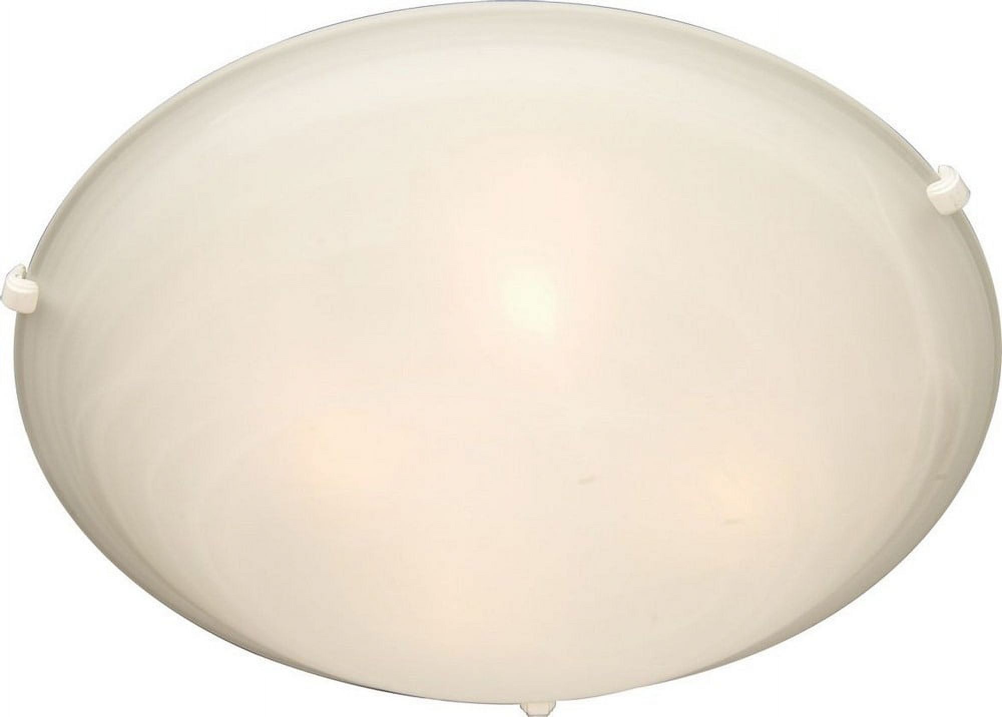 White Marble Glass 2-Light Indoor Flush Mount