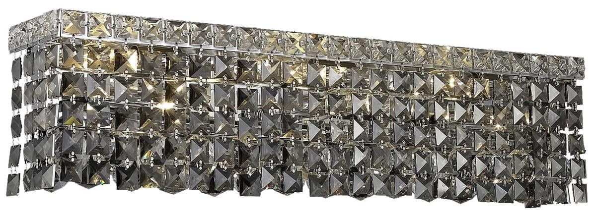 Maxime Chrome 6-Light Wall Sconce with Silver Shade Royal Cut Crystal