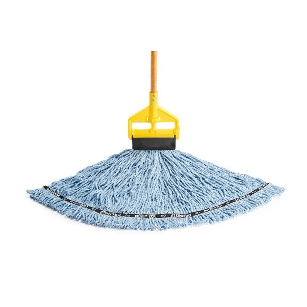 Maximizer Blue Blended String Mop with Wooden Handle