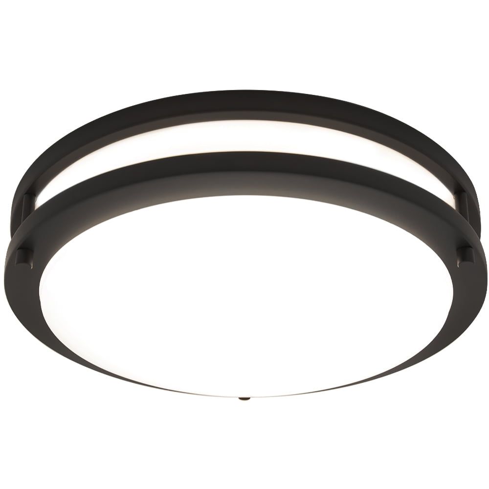 Sleek Black Satin Nickel 14" LED Ceiling Light - Energy Efficient