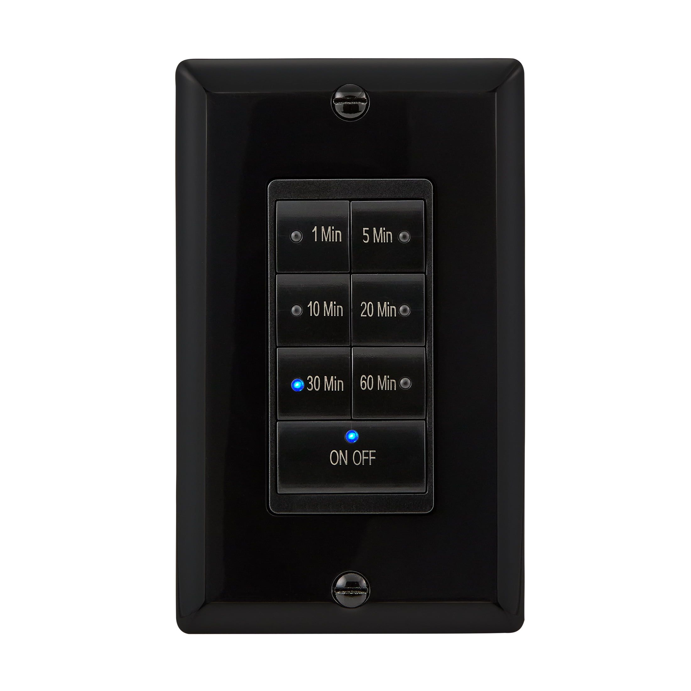 Black 7-Button Countdown Timer Switch with LED Indicator