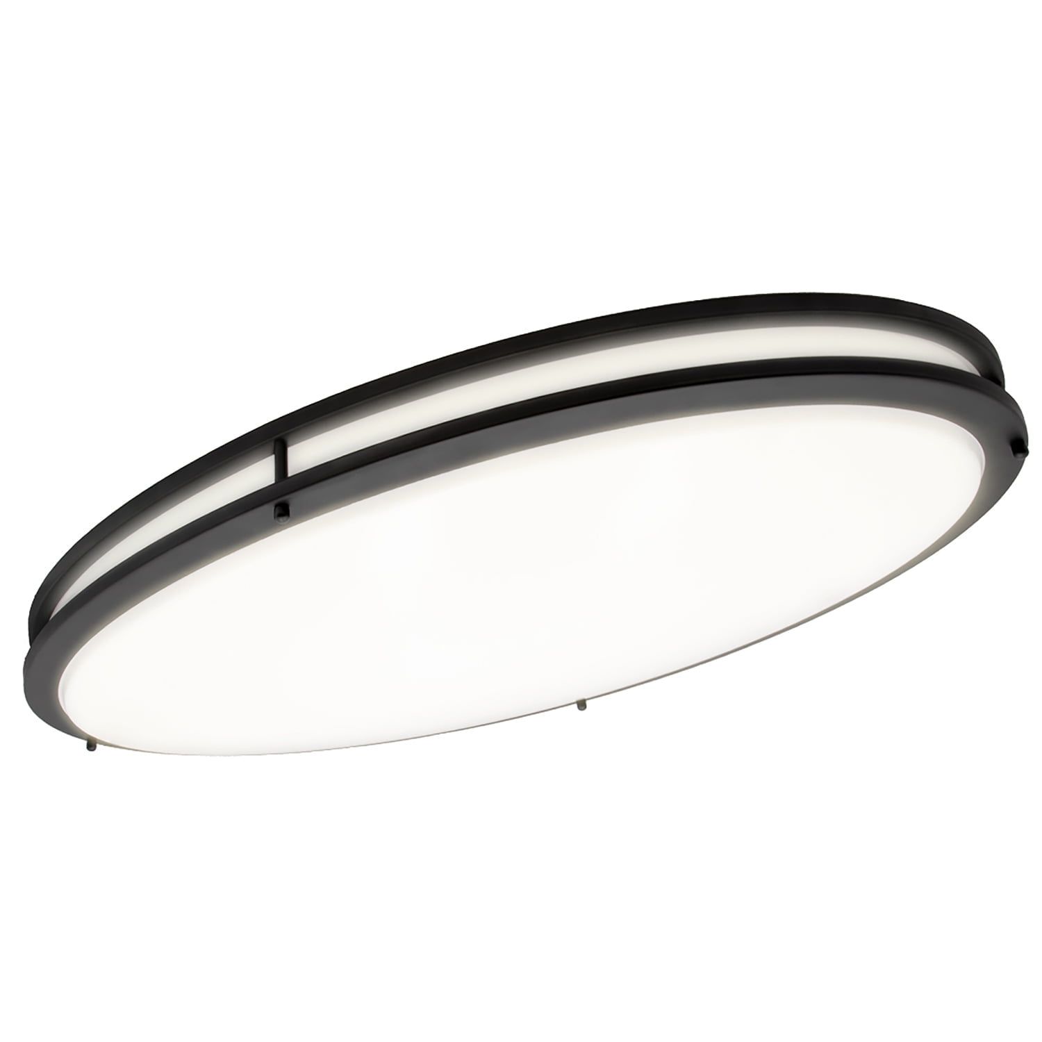 32" Black Oval LED Ceiling Mount Light Fixture with Matte Finish