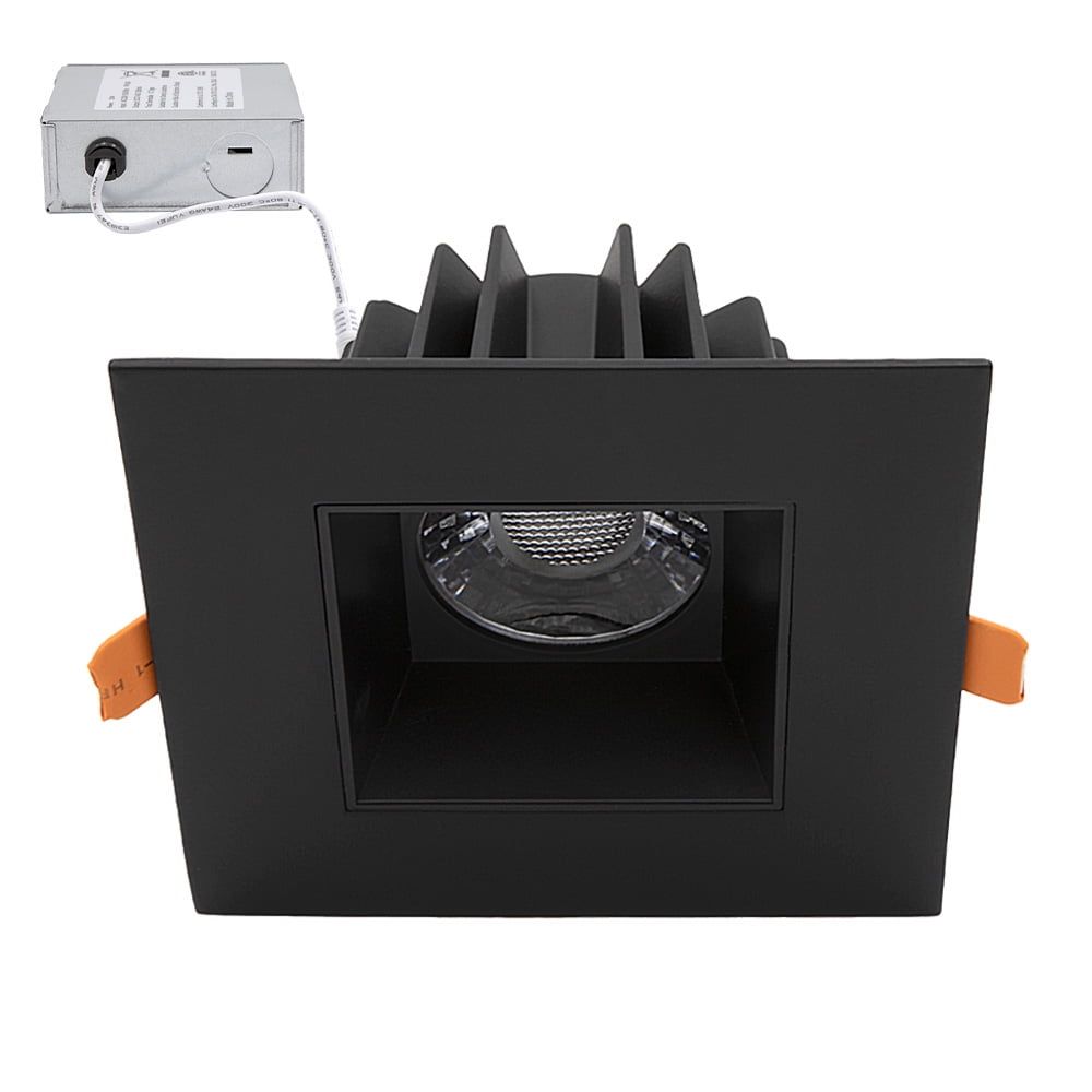 Black Aluminum 4-Inch Square Recessed LED Downlight