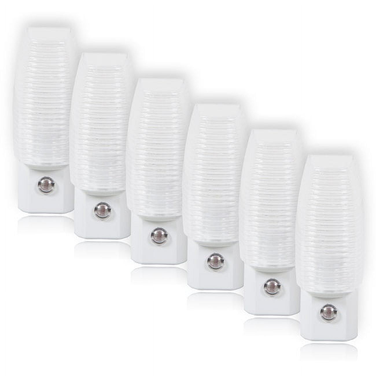 Maxxima White LED Plug-in Night Light with Auto Sensor, 6 Pack