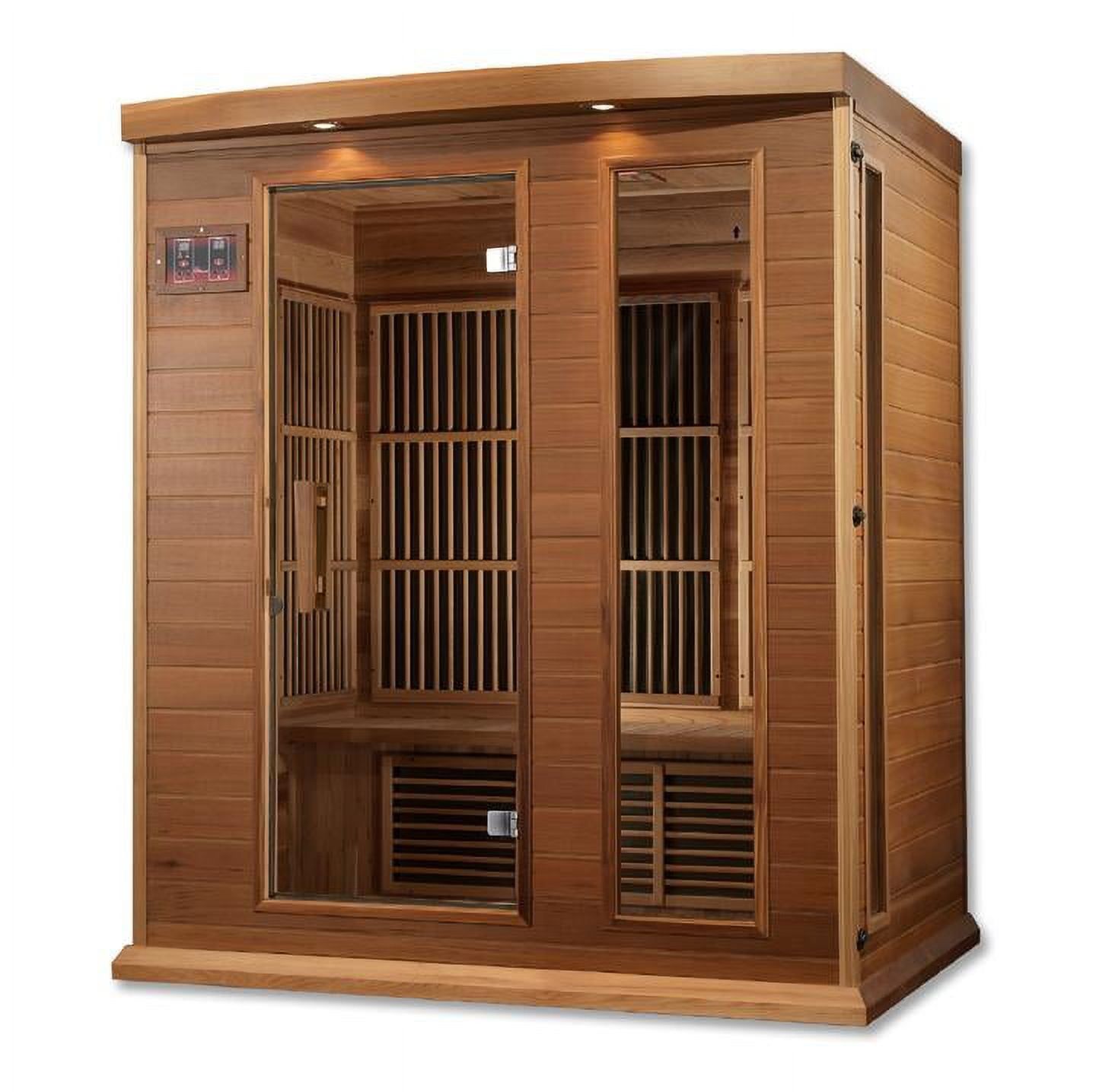 Maxxus 3-Person Natural Hemlock Infrared Sauna with LED Control