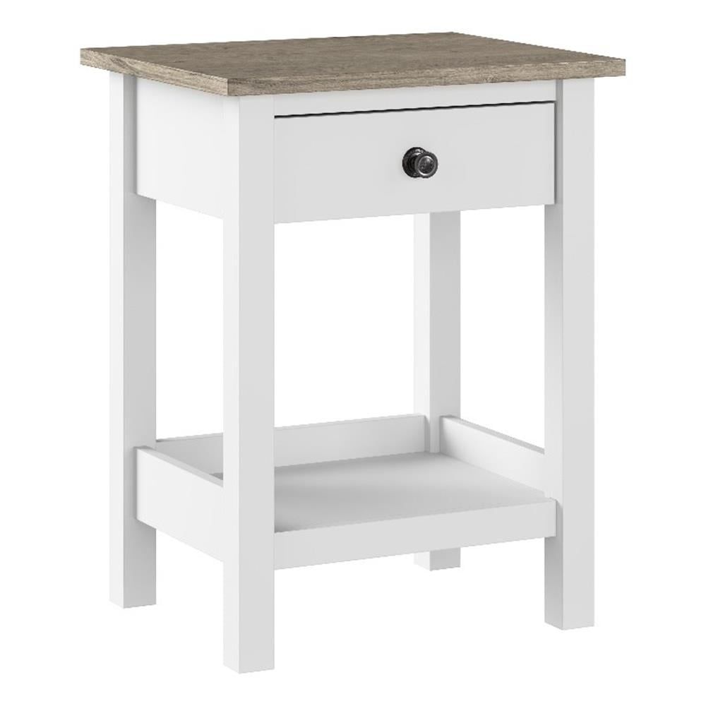 Mayfield Two-Tone White and Gray Farmhouse Nightstand