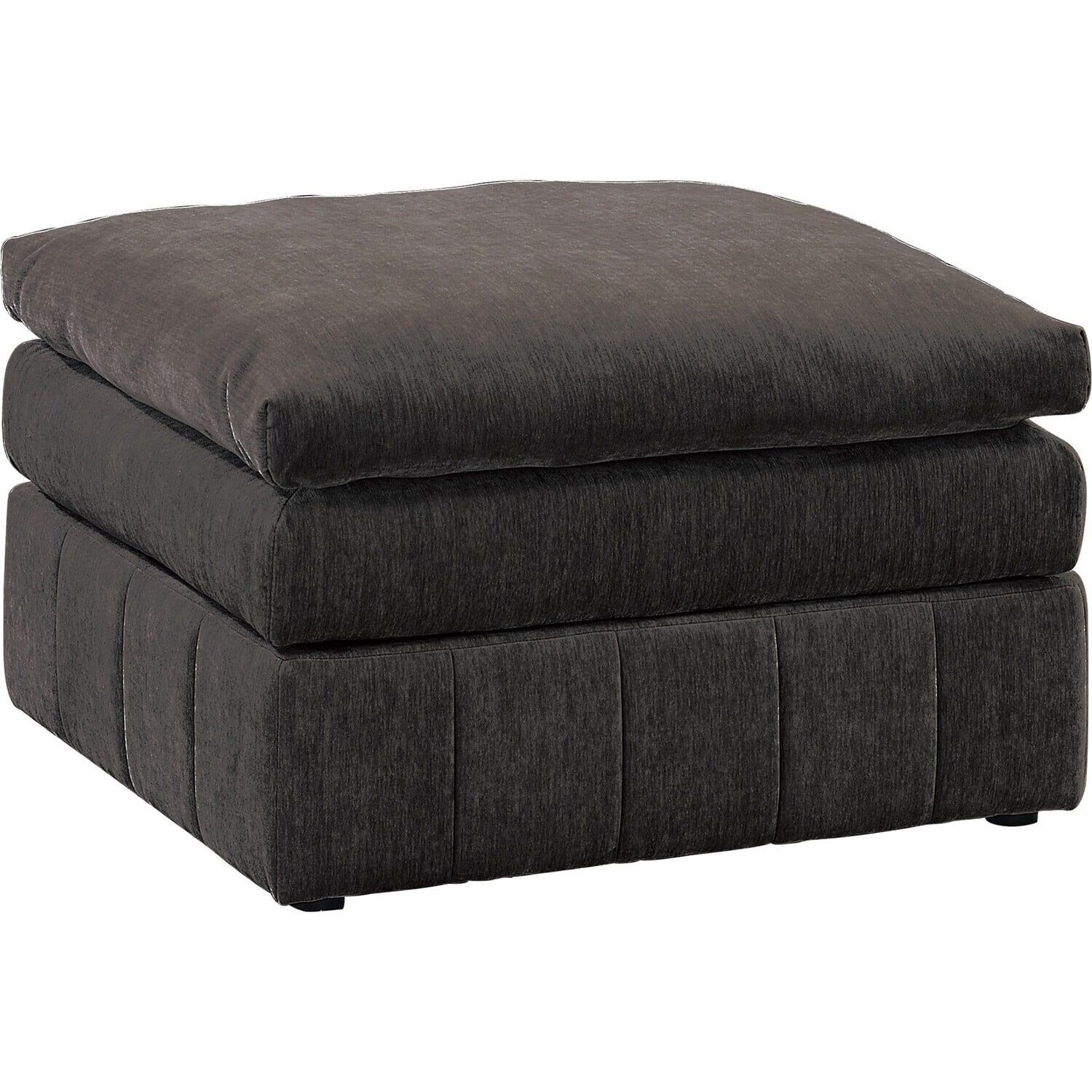 Luna 33" Dark Gray Tufted Modular Ottoman with Plush Cushioned Seat