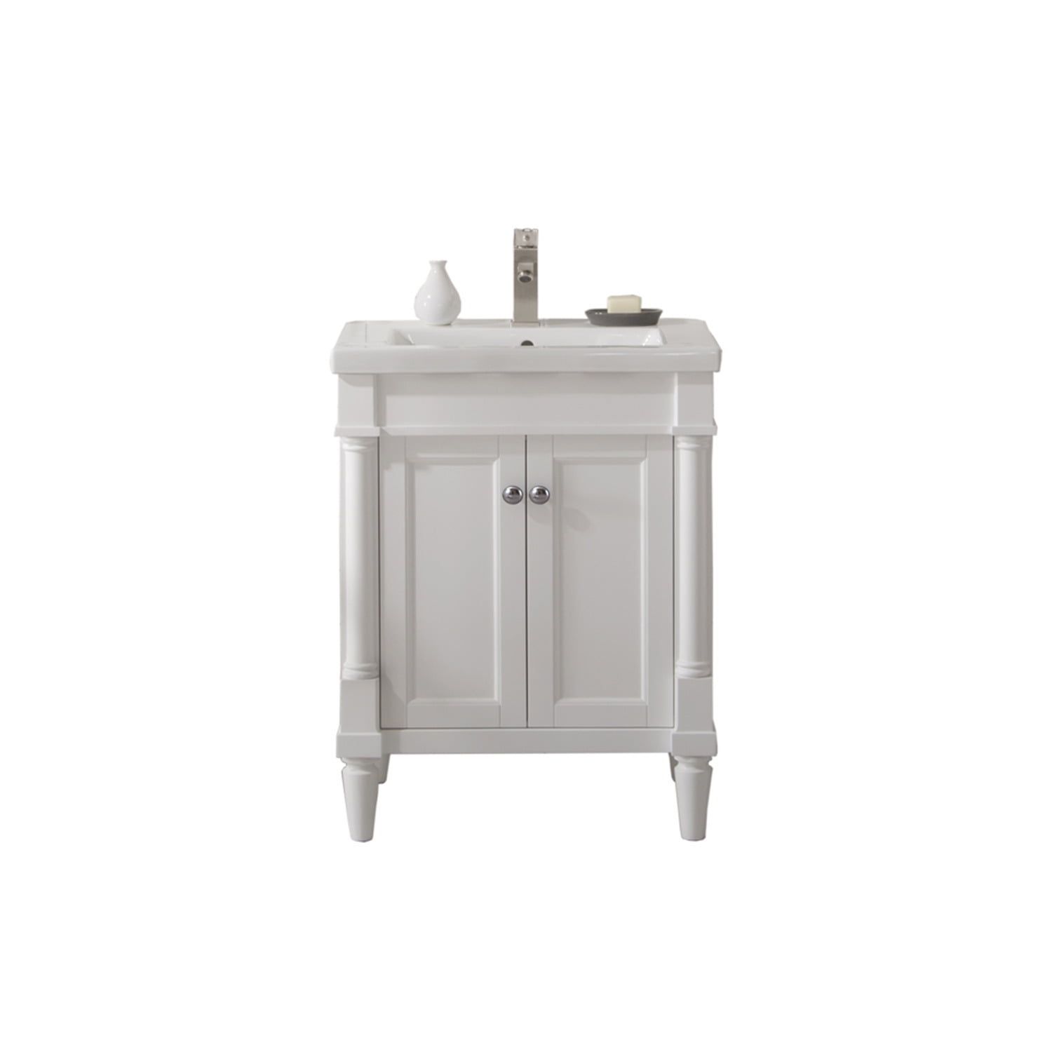 Legion 24" White Ceramic Sink Vanity with Poplar Cabinet