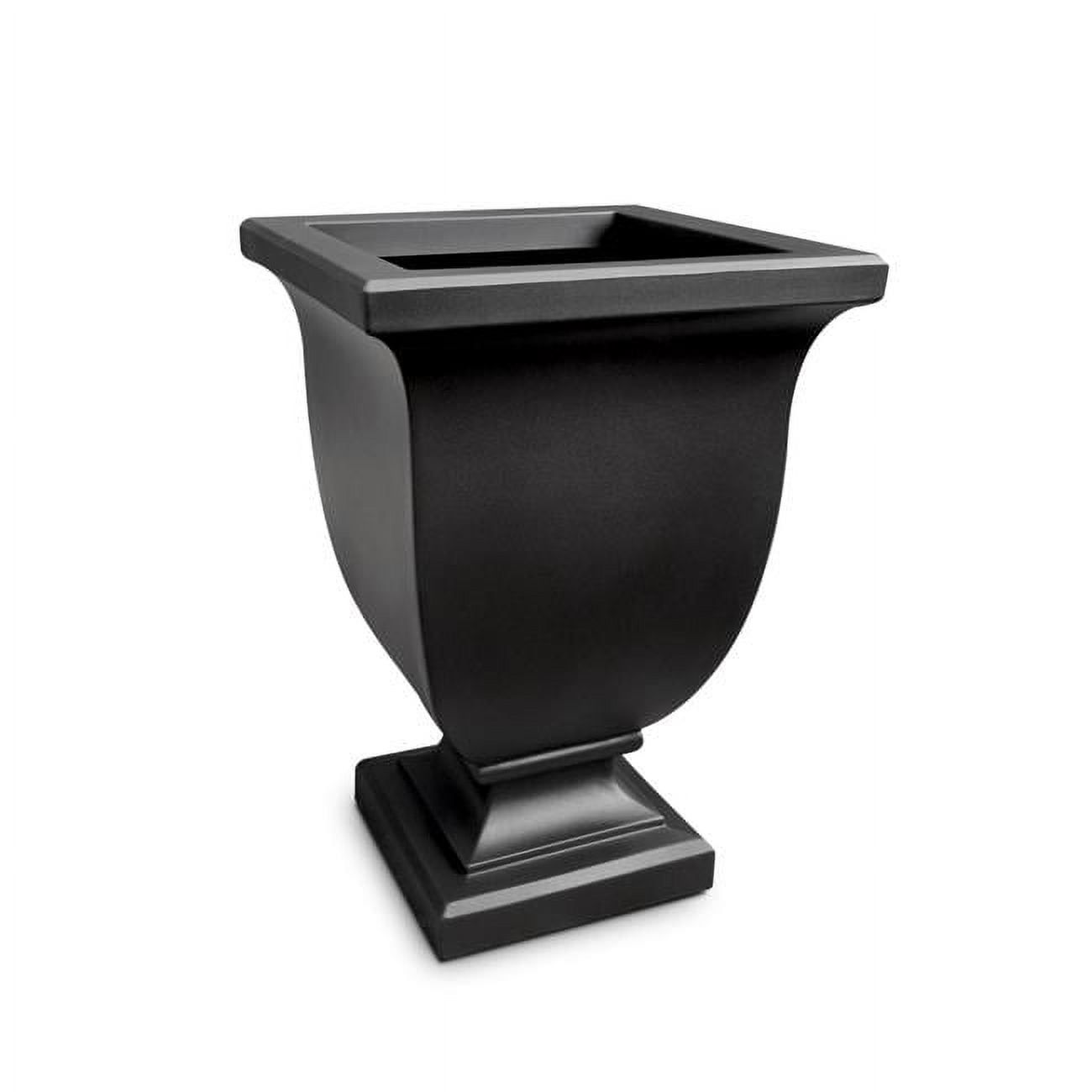 Augusta 26" Tall Polyethylene Self-Watering Planter in Black