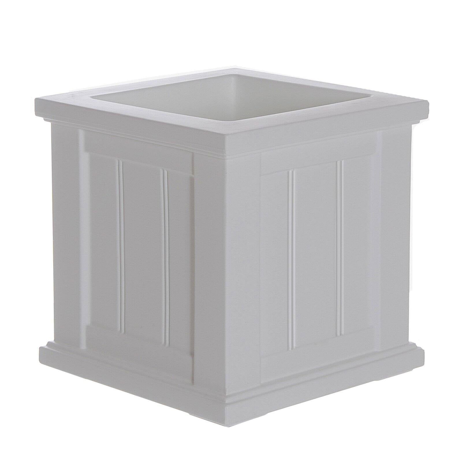 Cape Cod 14" White Polyethylene Outdoor Square Planter