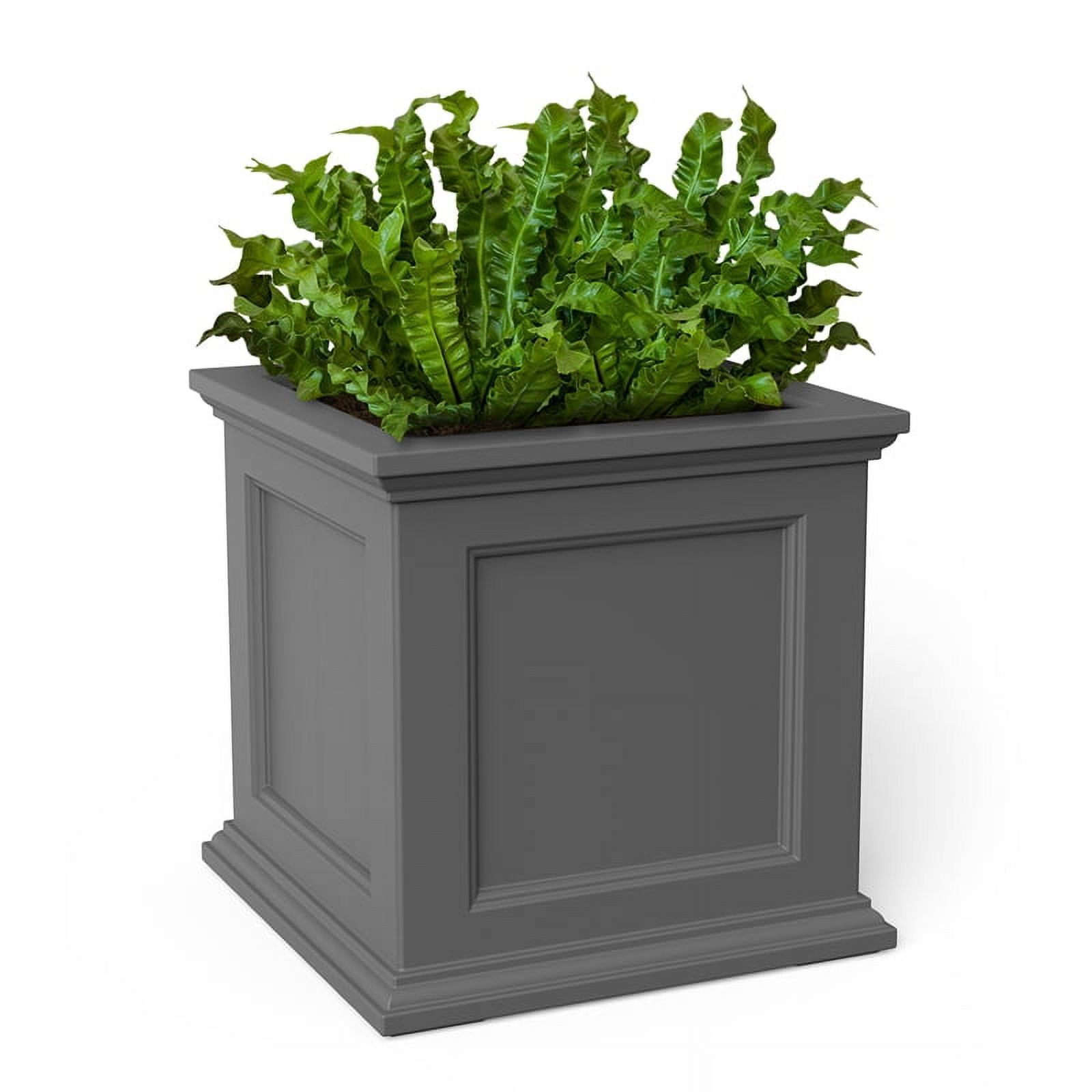 Fairfield 20" Square Graphite Gray Polyethylene Outdoor Planter