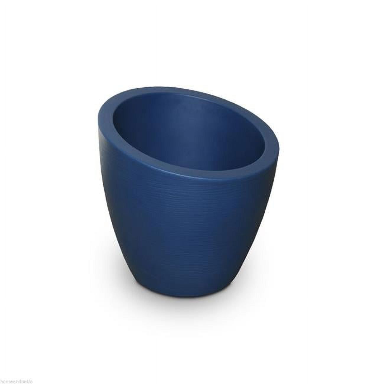 Modesto Neptune Blue 20" Round Plastic Planter for Indoor/Outdoor