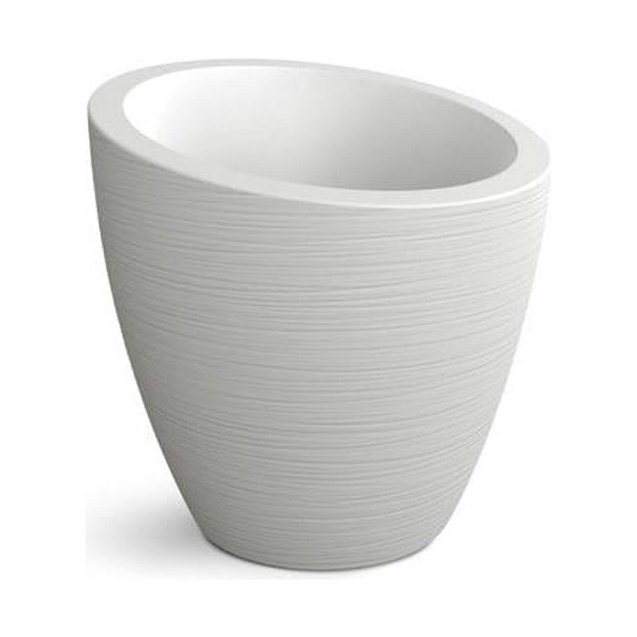 Modesto 22" Grooved White Polyethylene Round Planter