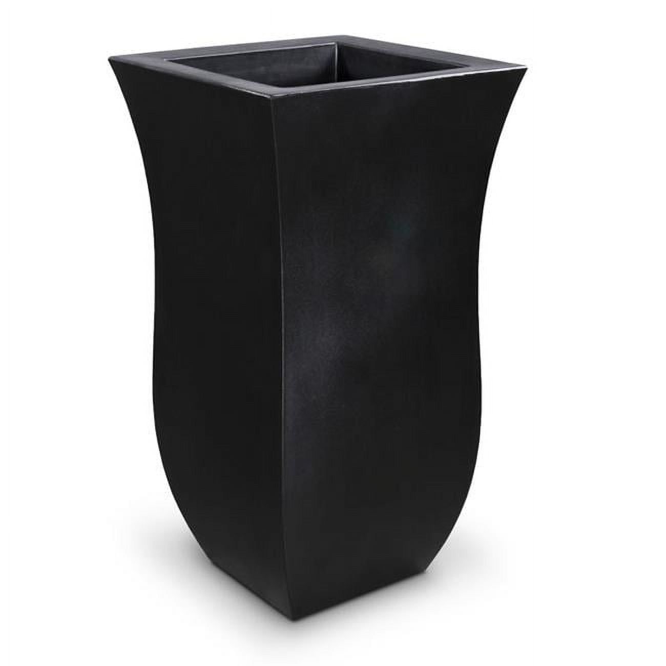 Valencia 30" Black Tall Polyethylene Outdoor Planter