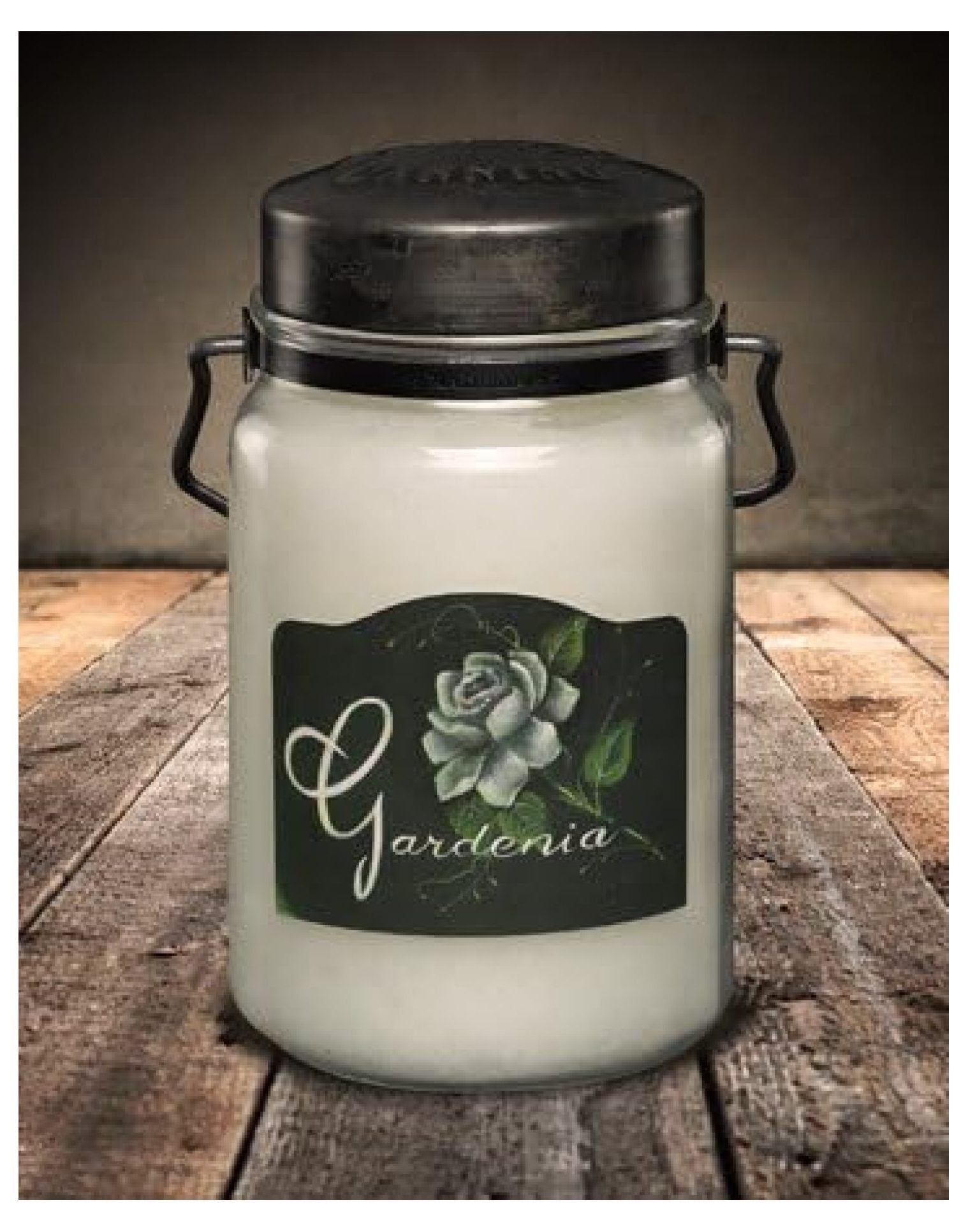 Gardenia Scented Rustic Jar Candle with Metal Lid