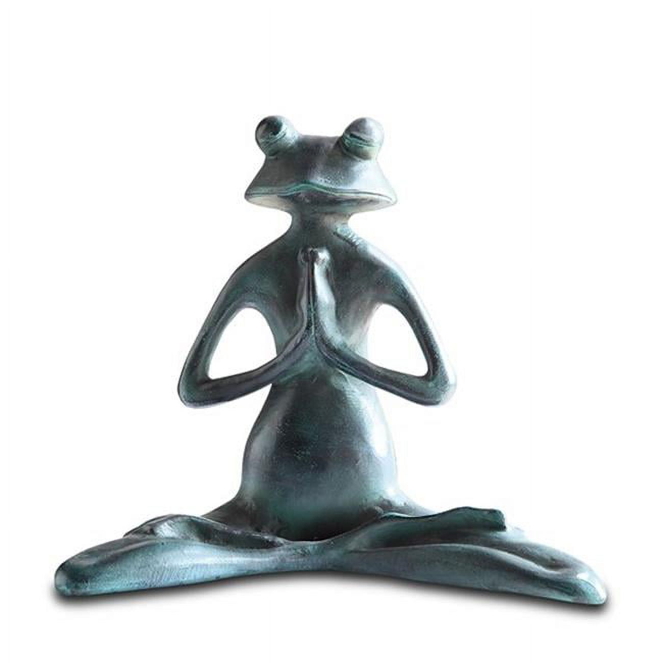 Iron Meditating Yoga Frog Garden Sculpture 11 Inches