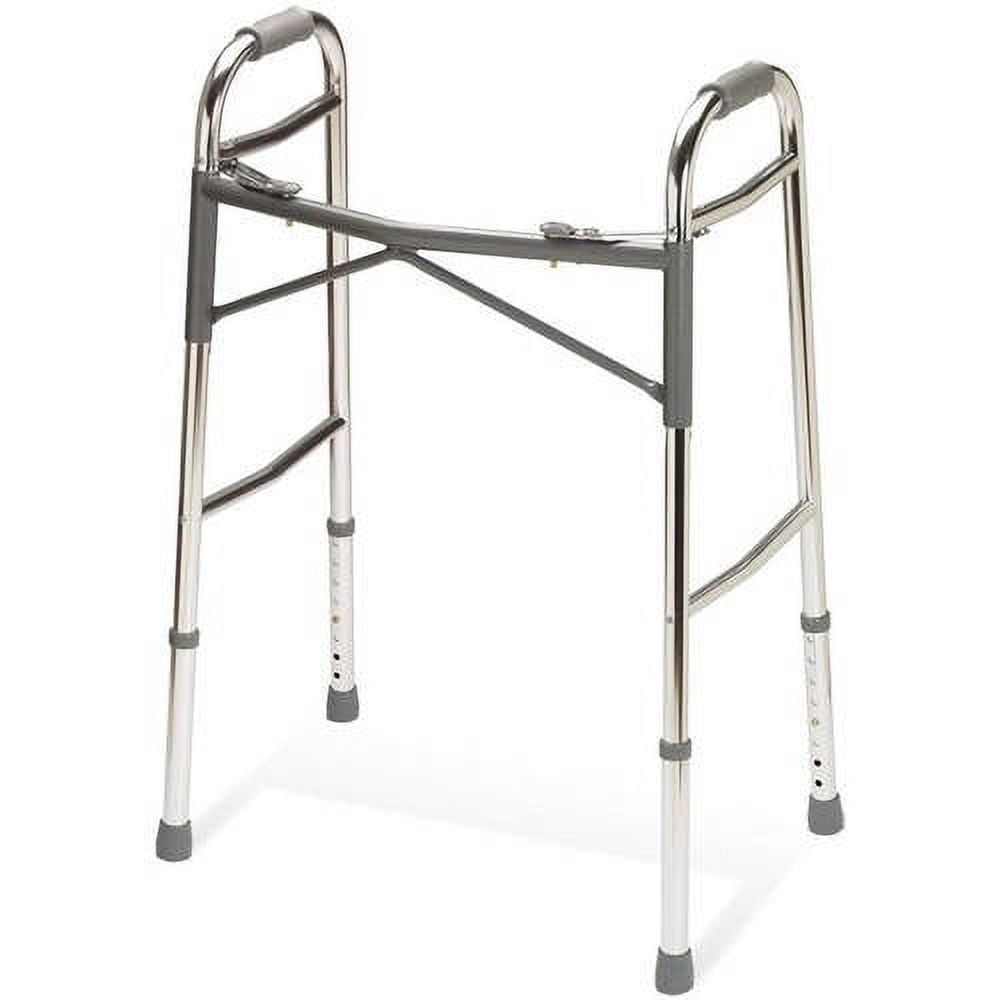 Heavy-Duty Aluminum Folding Walker with Vinyl Handgrips