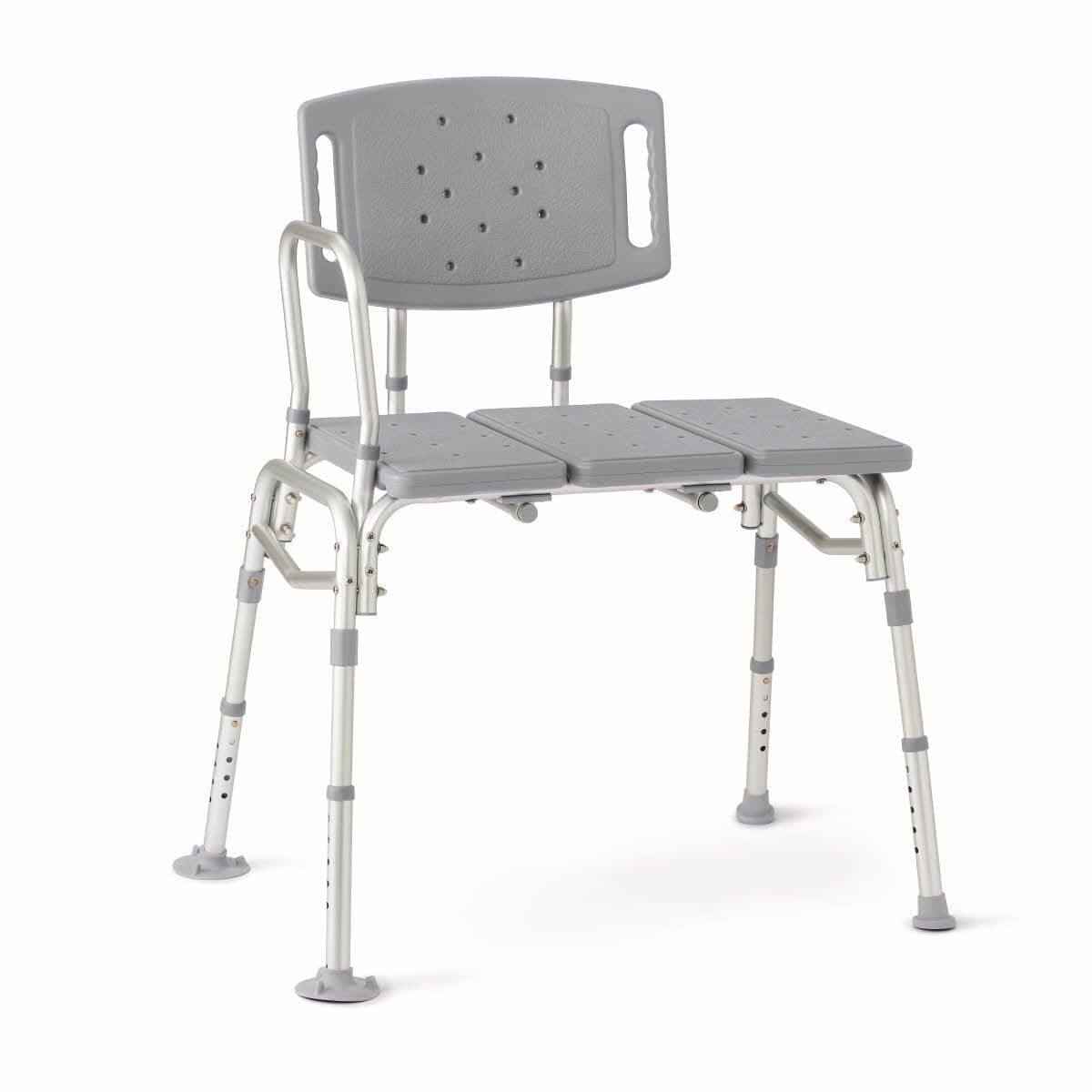 Gray Plastic Bariatric Transfer Bench with Adjustable Legs