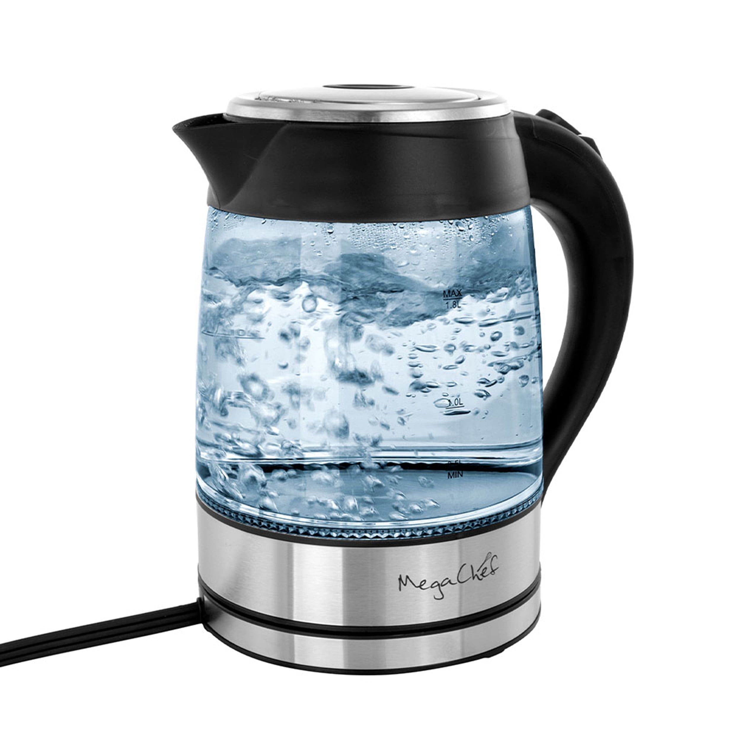 MegaChef 1.8L Glass and Stainless Steel Electric Kettle