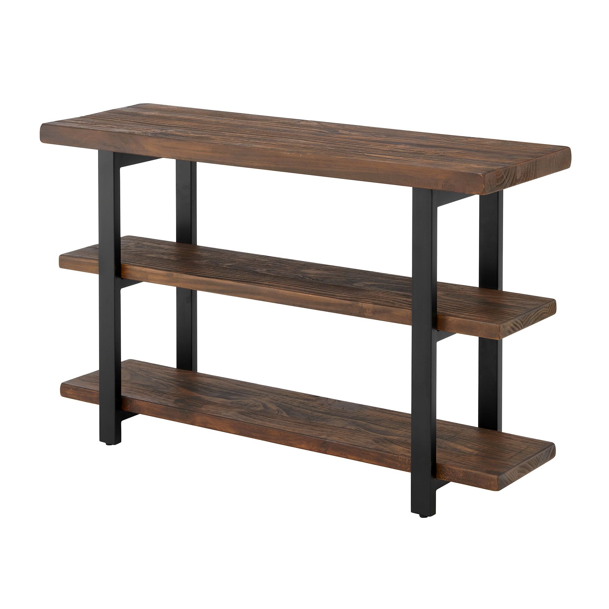 Rustic Natural 52" Wood and Metal Media Console with Storage