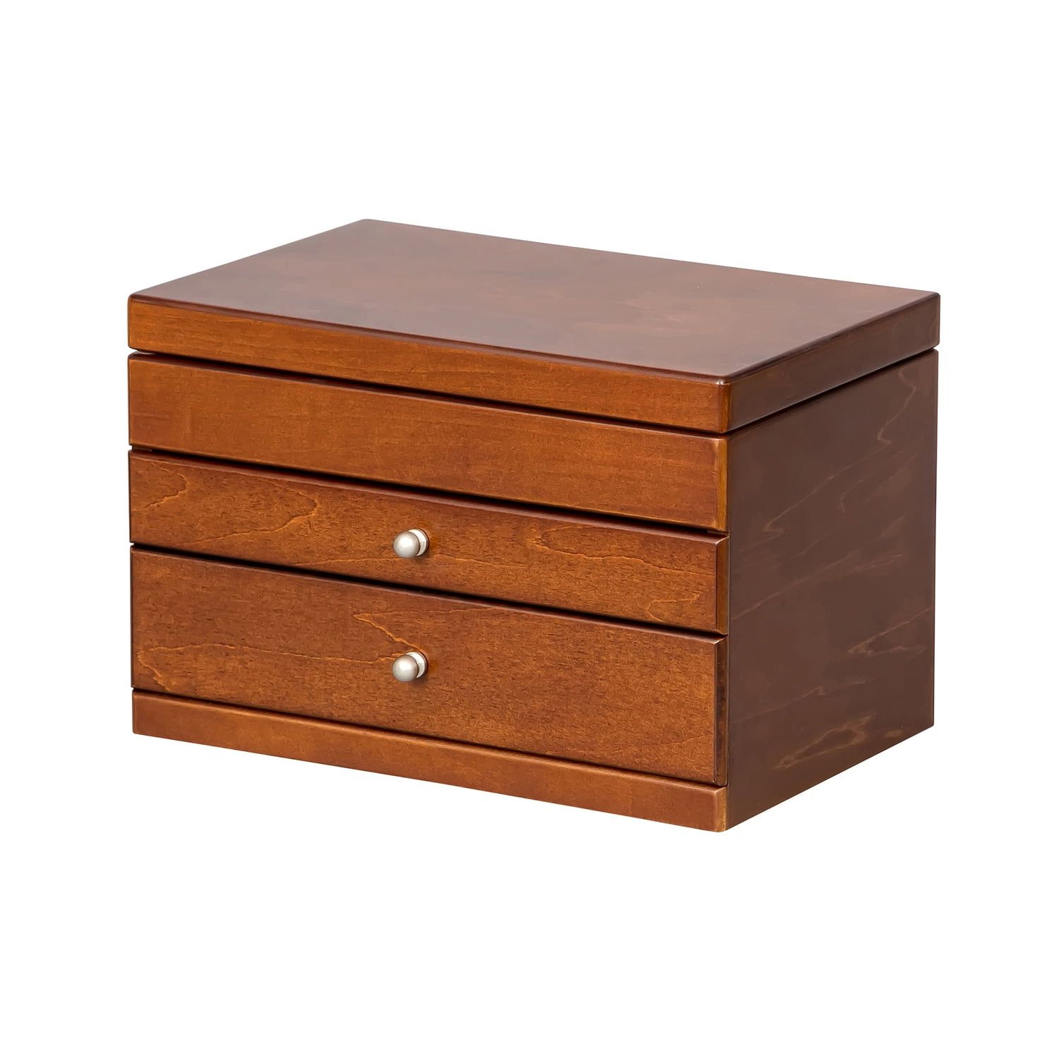 Brisbane Walnut Wooden Jewelry Box with Suede Lining