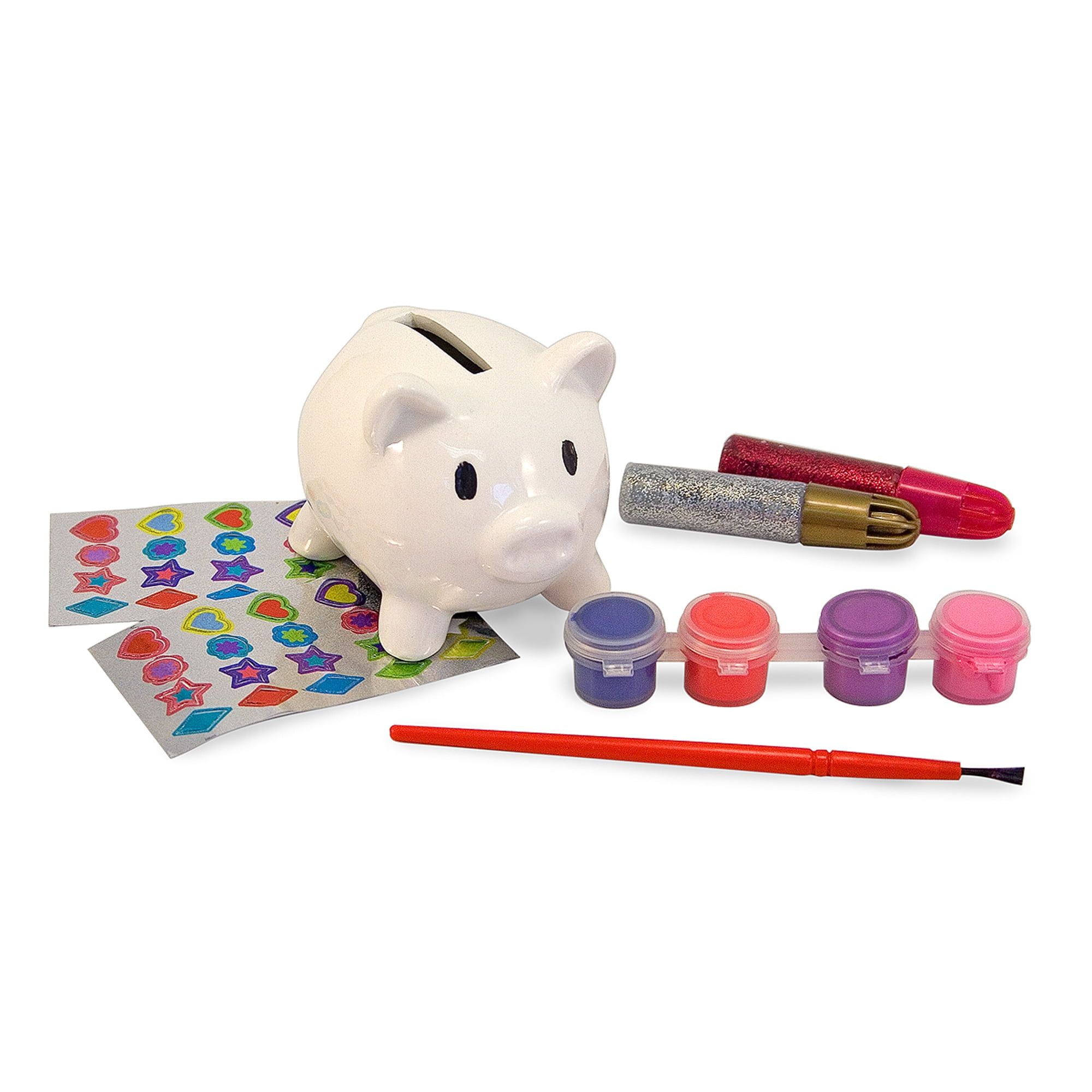 Decorate-Your-Own White Ceramic Piggy Bank Craft Kit