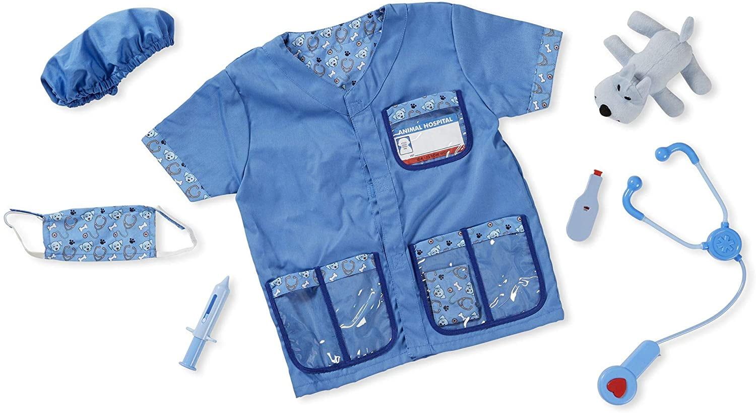 Kids Blue Veterinarian Role-Play Costume Set with Accessories