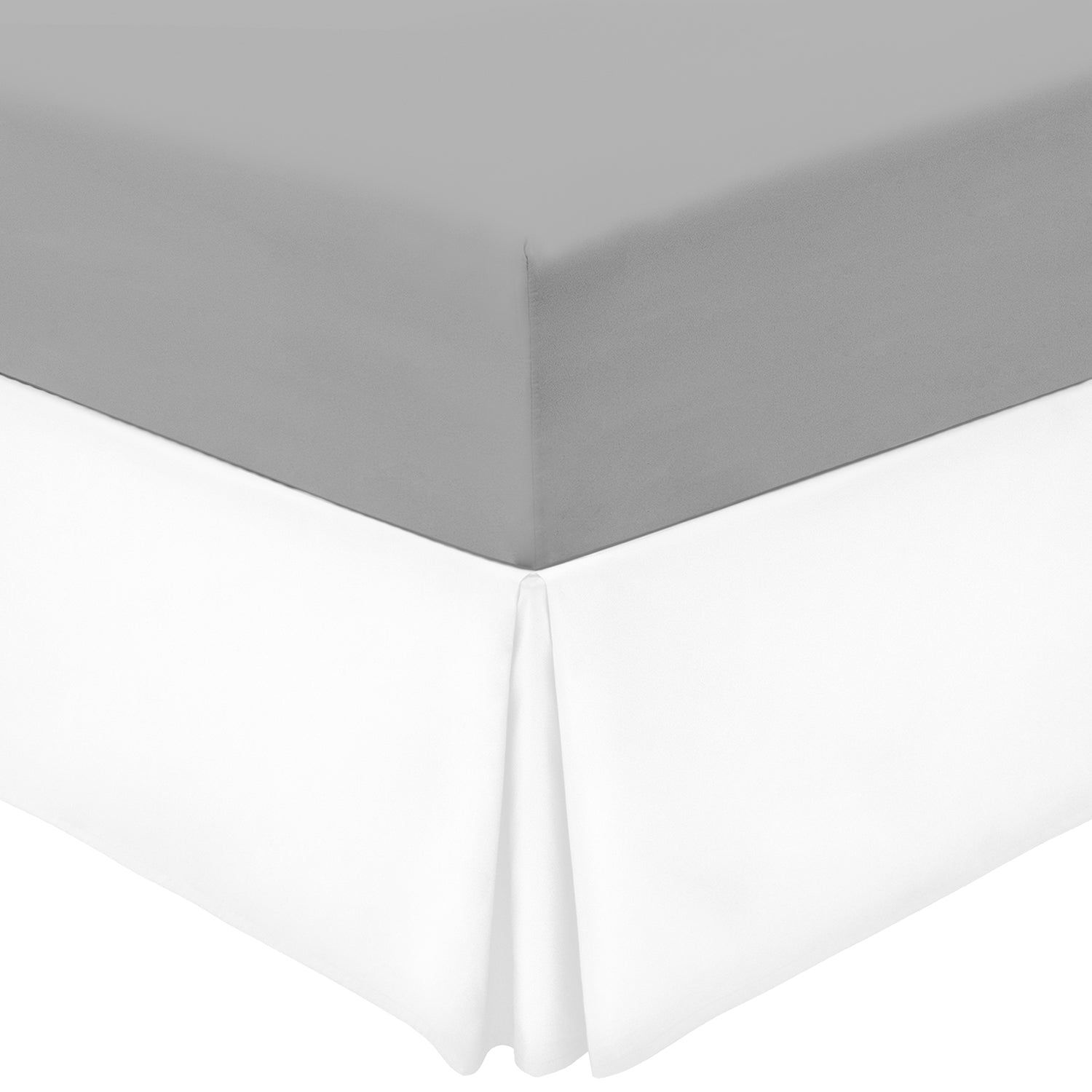 White Pleated Microfiber Queen Bed Skirt with 15" Drop