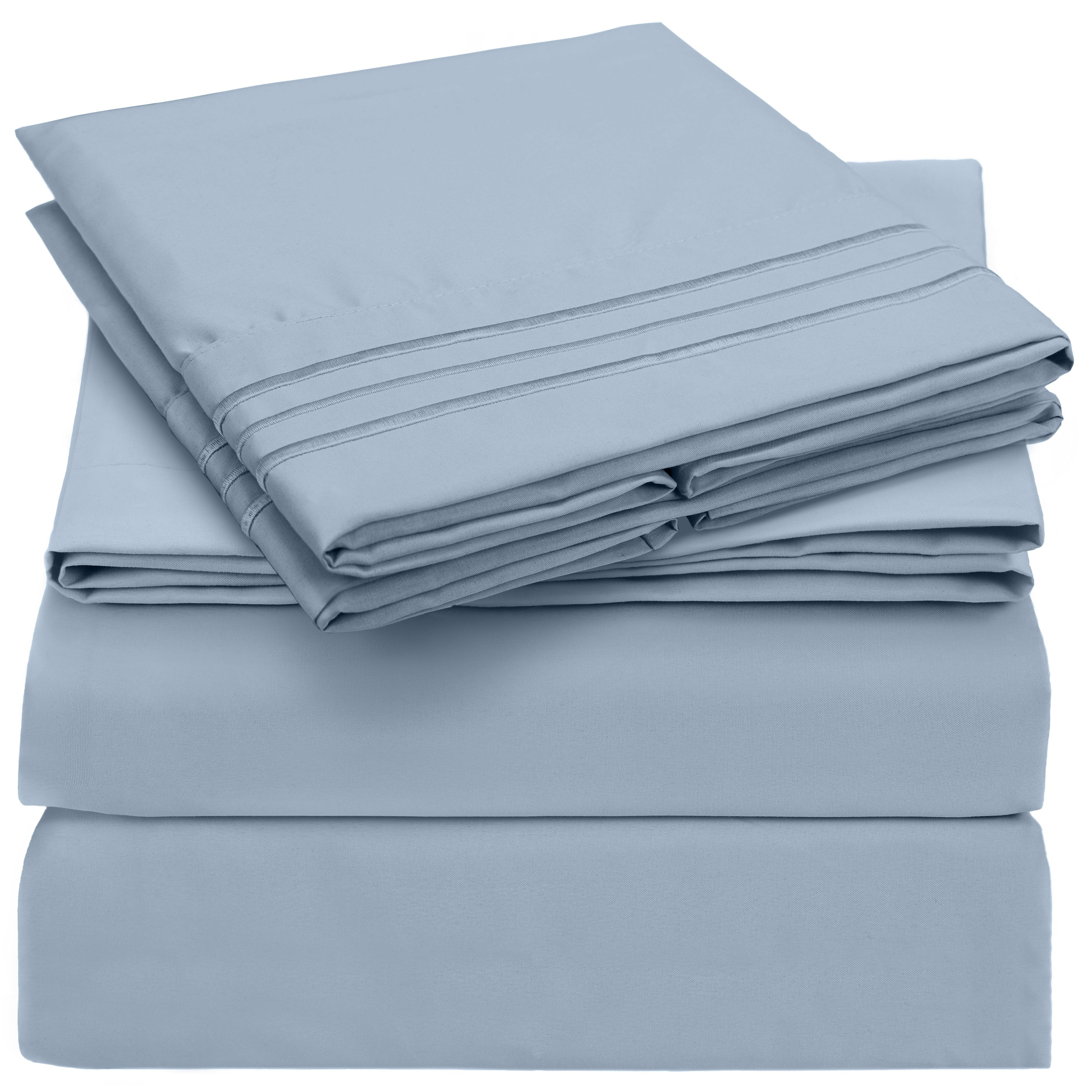 Blue Hydrangea Queen Deep Pocket Microfiber Sheet Set