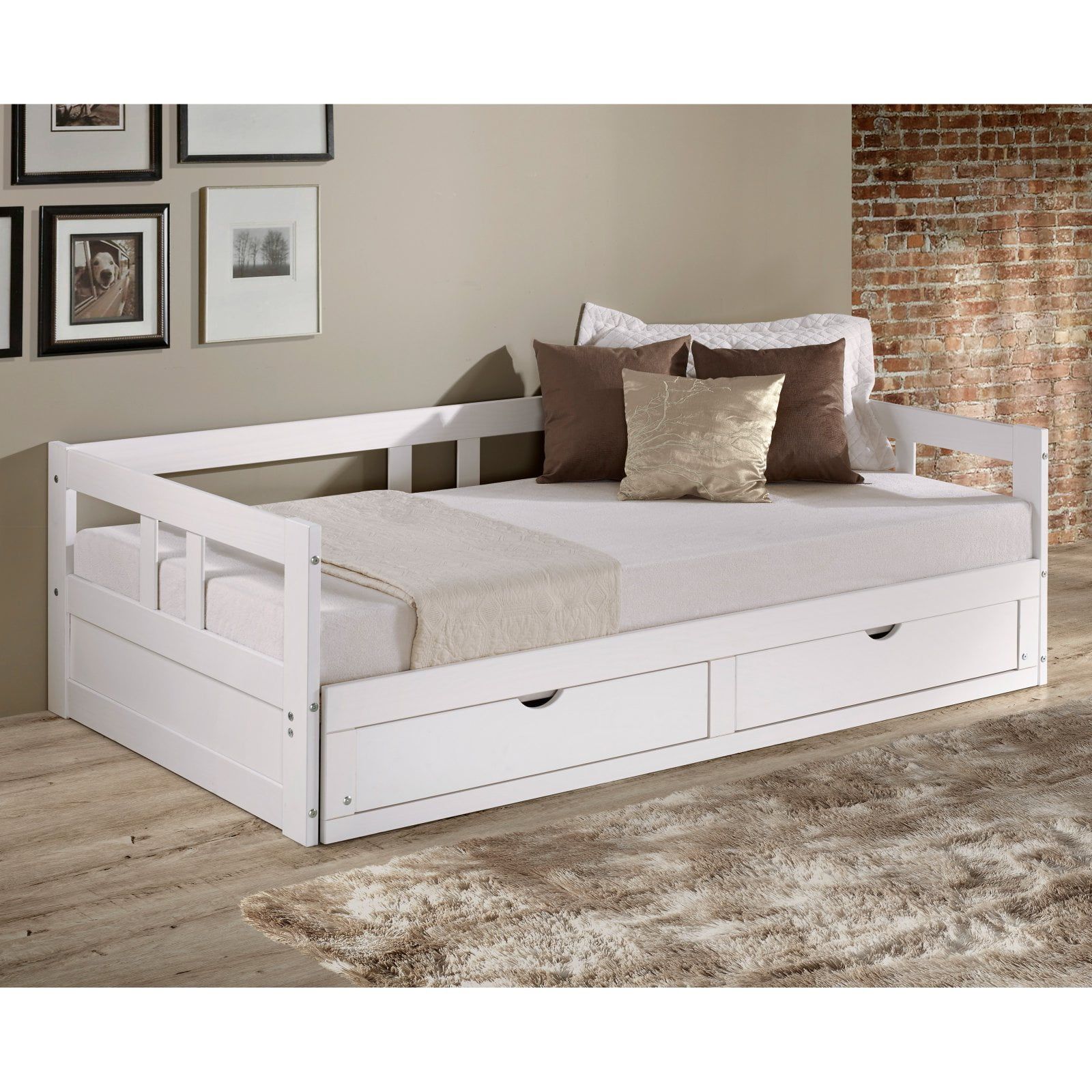 White Pine King Daybed with Storage Drawers