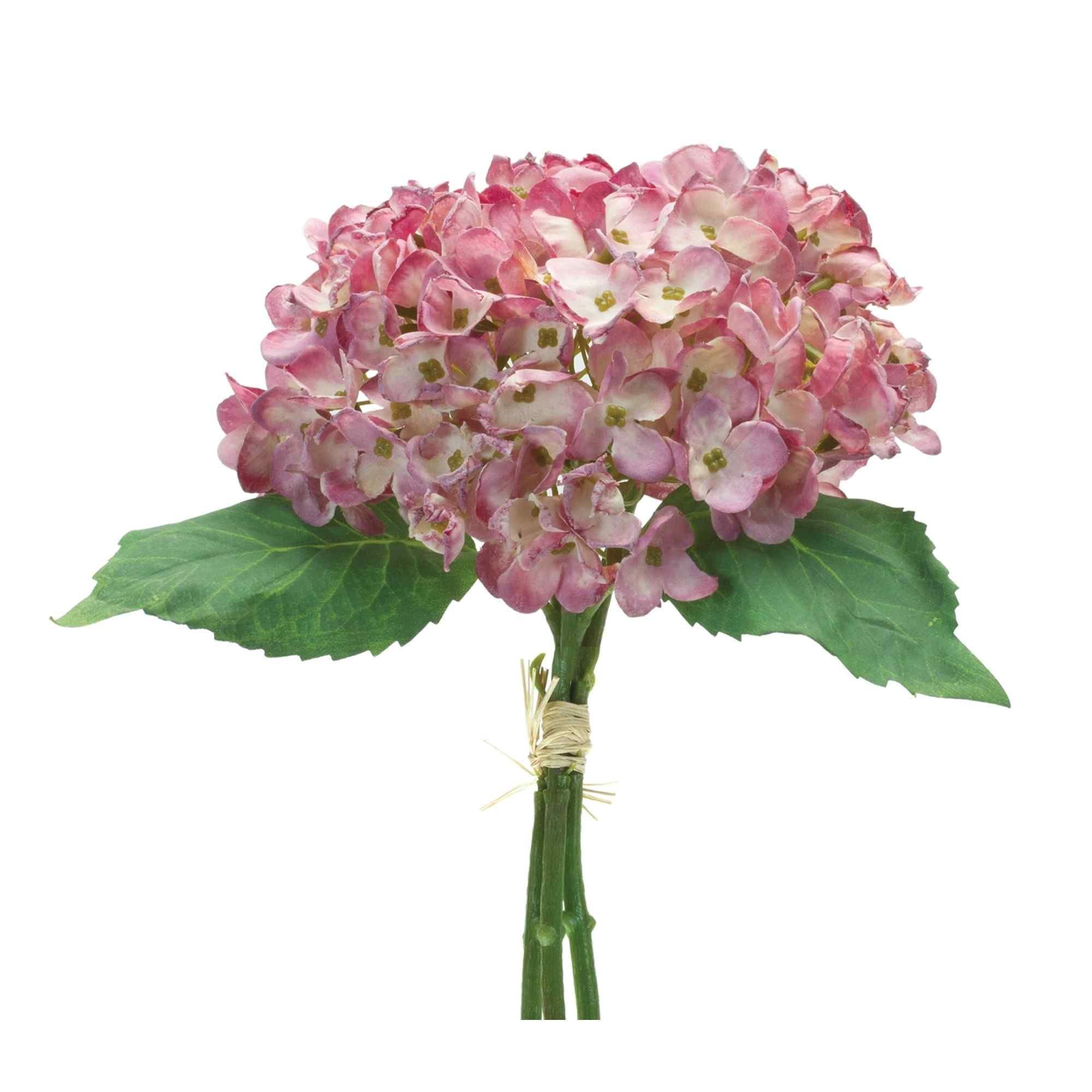 Pink and Green Artificial Hydrangea Bundle Set for Fall