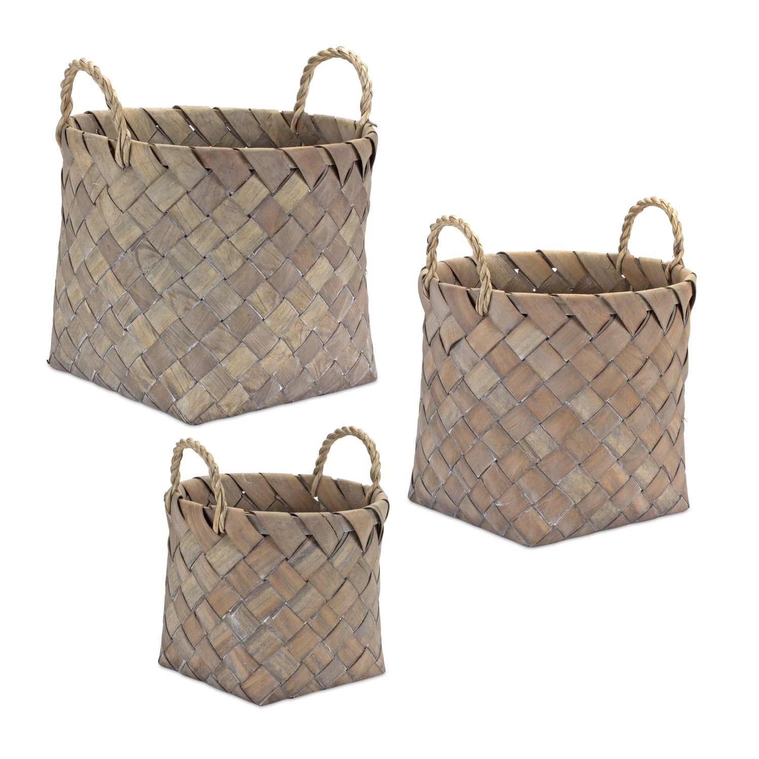 Melrose Natural Wicker Basket Set of 3